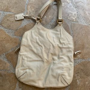 Yves Saint Laurent white leather shoulder bag